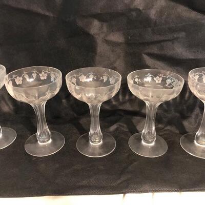 5 Vintage Champaign Glasses