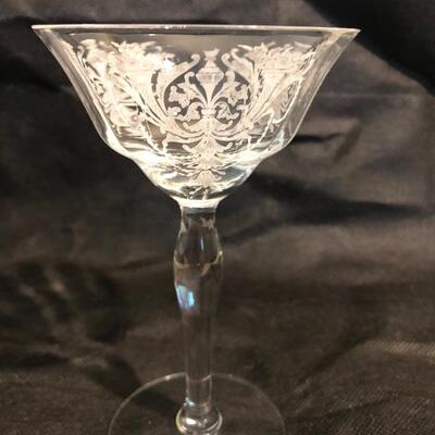 Set of cut crystal stemware
