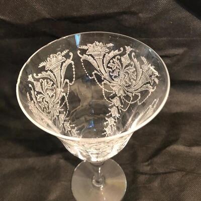 Set of cut crystal stemware