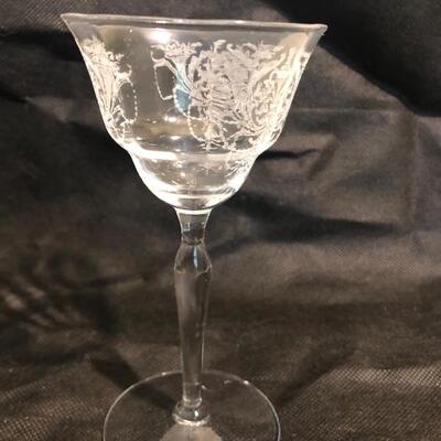 Set of cut crystal stemware