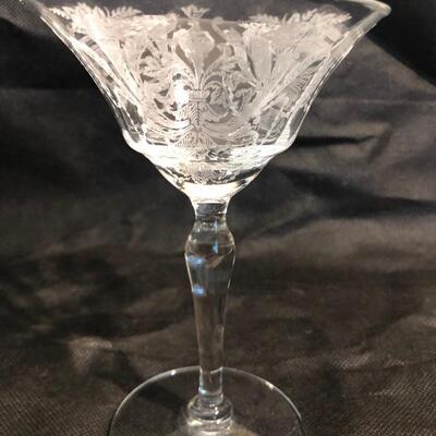 Set of cut crystal stemware