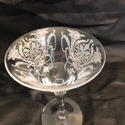 Set of cut crystal stemware