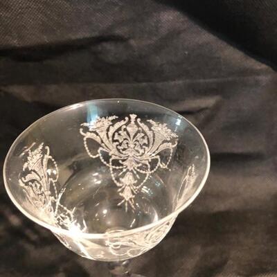 Set of cut crystal stemware