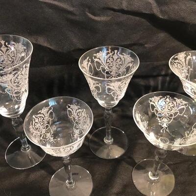Set of cut crystal stemware