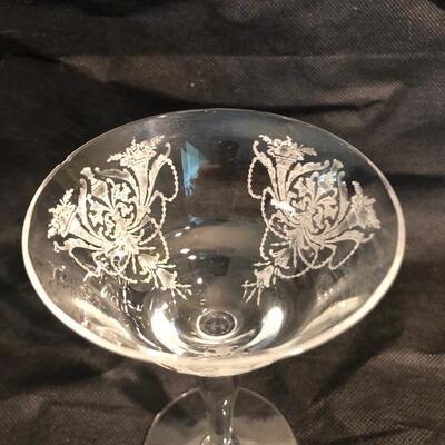 Set of cut crystal stemware