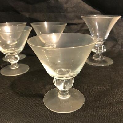 Set of 6 plus 1 odd but close vintage aperitif glasses