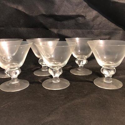 Set of 6 plus 1 odd but close vintage aperitif glasses