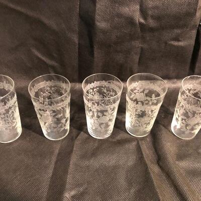 Antique Cut crystal Juice or aperitif glasses