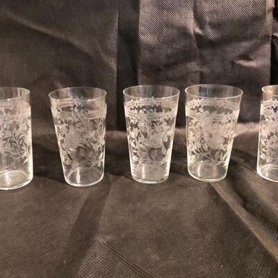 Antique Cut crystal Juice or aperitif glasses