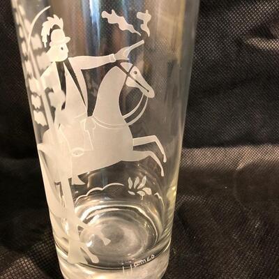 Set of 5 etches highball glasses