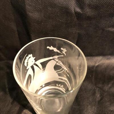 Set of 5 etches highball glasses