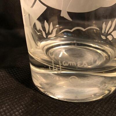 Set of 5 etches highball glasses