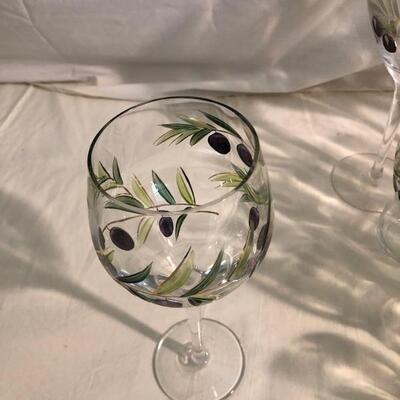 Contemporary Handpainted barware and stemware with bowl