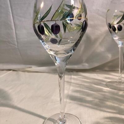 Contemporary Handpainted barware and stemware with bowl