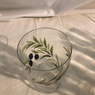 Contemporary Handpainted barware and stemware with bowl