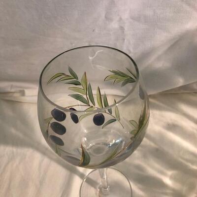 Contemporary Handpainted barware and stemware with bowl