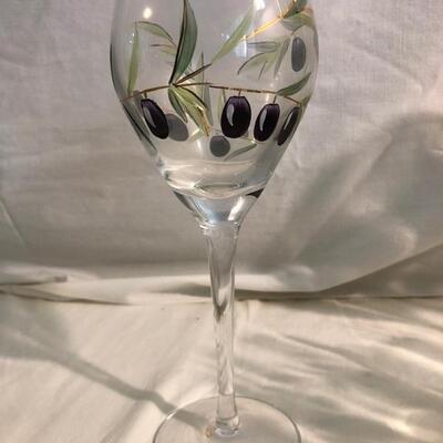 Contemporary Handpainted barware and stemware with bowl