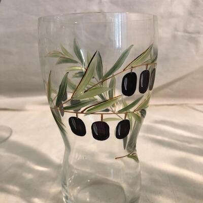 Contemporary Handpainted barware and stemware with bowl