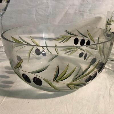 Contemporary Handpainted barware and stemware with bowl