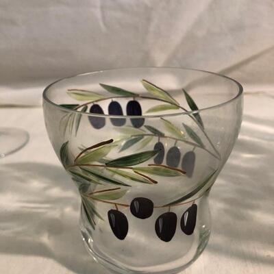 Contemporary Handpainted barware and stemware with bowl