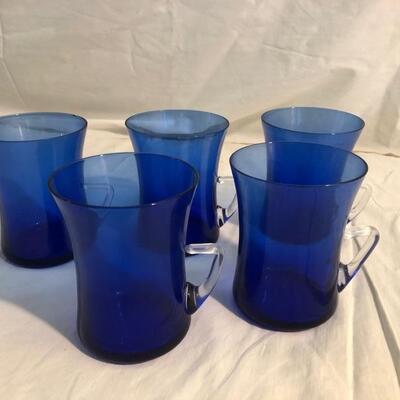 Blue Glass Coffee Cups