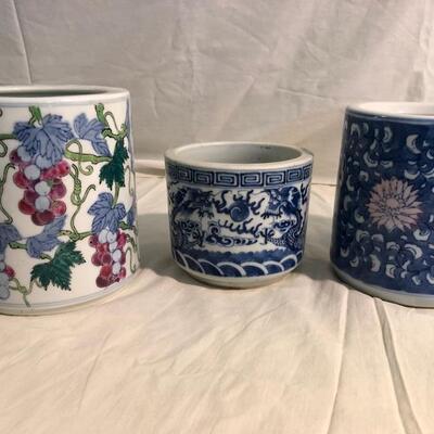 3 Asian style utensil jars