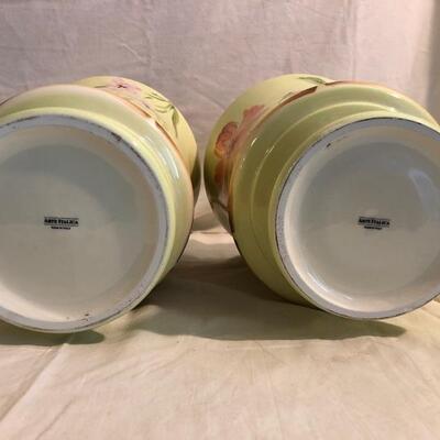 Pair of Italian floral design style containers/pots from Neiman Marcus