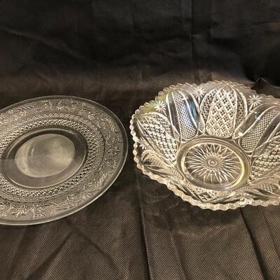 Depression Class serving bowl and plat