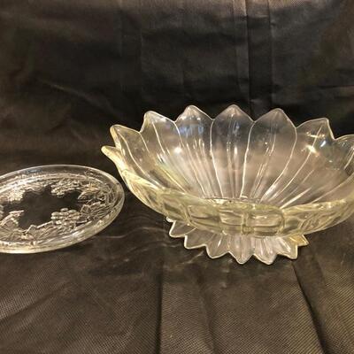 Leaf shaped serving bowl with grapevine design cheese platter