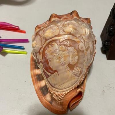 Cameo Carved Conch Shell