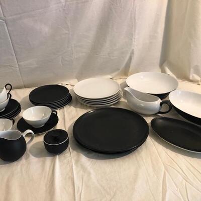 Kyoto black and white Dinner Set