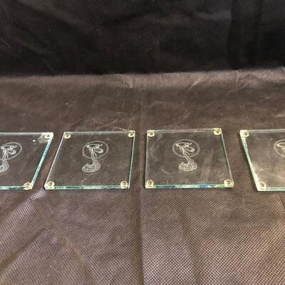 Set of 4 glass coasters