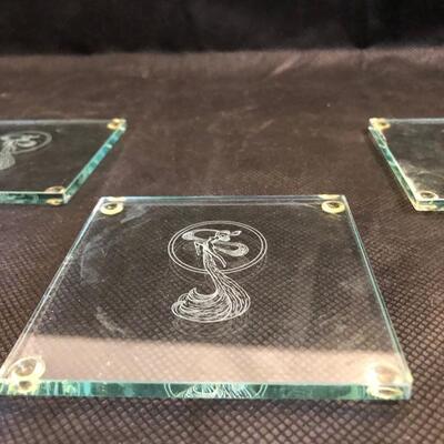 Set of 4 glass coasters
