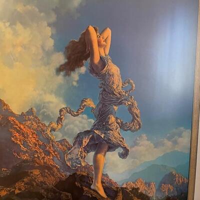 â€œEcstasyâ€ painting. Woman on cliff having a good time