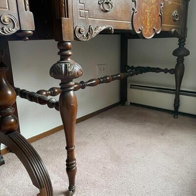 Full size bed, dresser, and makeup table-Vanity with chair