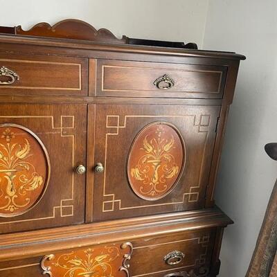 Full size bed, dresser, and makeup table-Vanity with chair