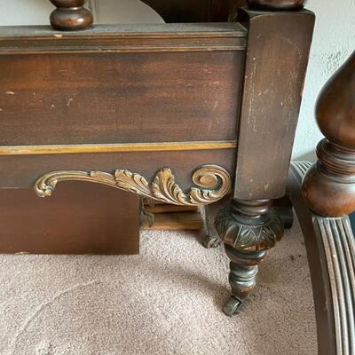 Full size bed, dresser, and makeup table-Vanity with chair