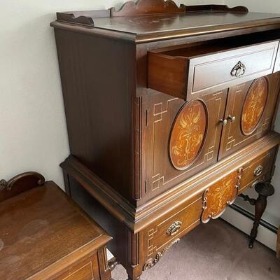Full size bed, dresser, and makeup table-Vanity with chair