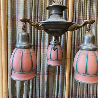 Orange and Green Victorian Chandelier