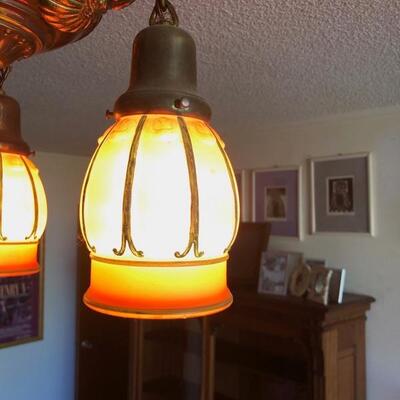 Orange and Green Victorian Chandelier