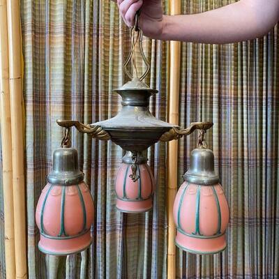 Orange and Green Victorian Chandelier