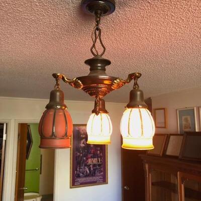 Orange and Green Victorian Chandelier