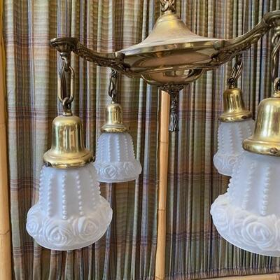 White Glass Victorian Chandelier