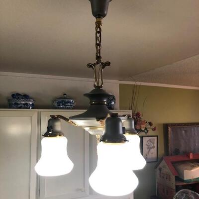 White Glass Victorian Chandelier