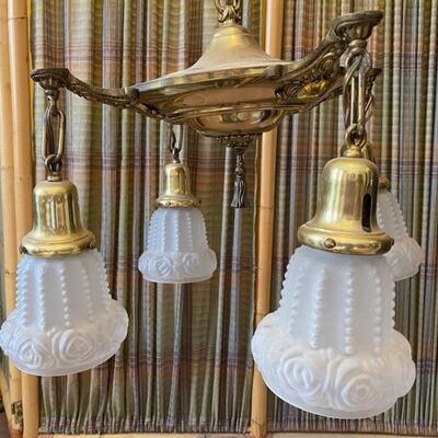 White Glass Victorian Chandelier