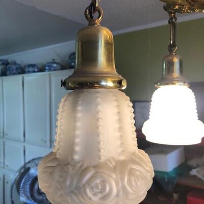 White Glass Victorian Chandelier