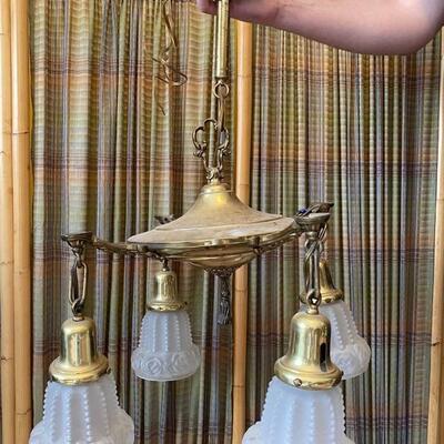 White Glass Victorian Chandelier