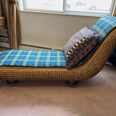 MacKenzie-Childs Rattan Chaise Lounge
