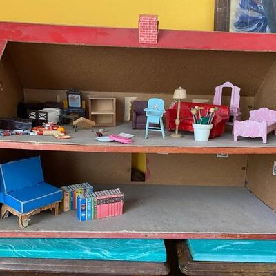 Vintage Doll House with Furniture