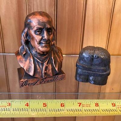 Ben Franklin Bust Bank and a "Love' statue